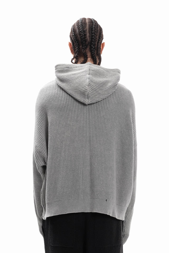 KNIT CANVAS GREY WASHED FRONTZIP