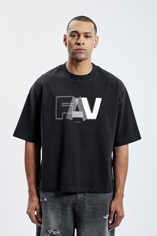 FAV TAPE BOXY BLACK T-SHIRT