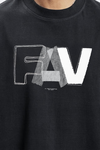 FAV TAPE BOXY BLACK T-SHIRT
