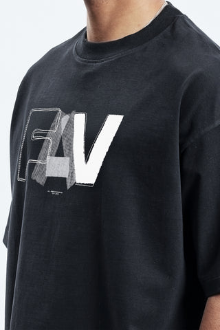 FAV TAPE BOXY BLACK T-SHIRT