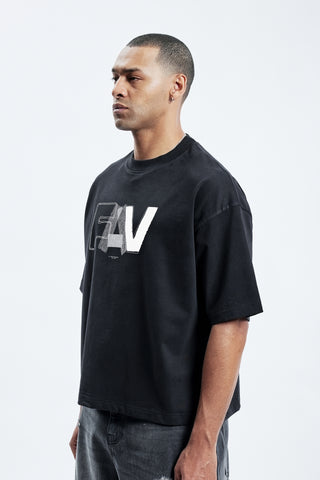 FAV TAPE BOXY BLACK T-SHIRT