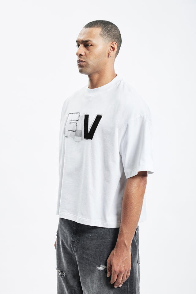 FAV TAPE BOXY WHITE T-SHIRT