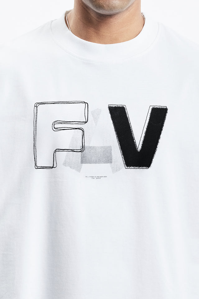 FAV TAPE BOXY WHITE T-SHIRT