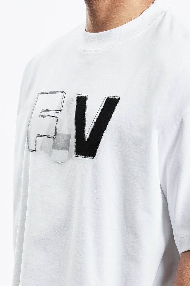 FAV TAPE BOXY WHITE T-SHIRT