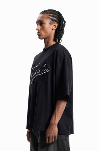 OFFSET BOXY BLACK T-SHIRT