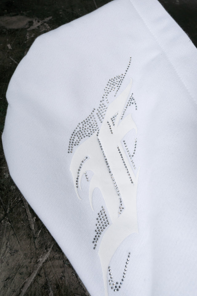AVES RHINESTONE WHITE FRONT ZIP