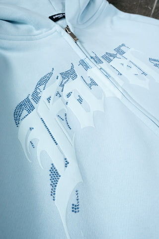 AVES RHINESTONE ICE WATER FRONT ZIP