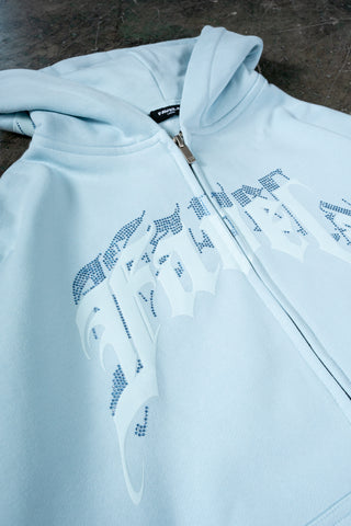 AVES RHINESTONE ICE WATER FRONT ZIP