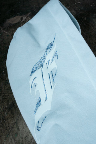 AVES RHINESTONE ICE WATER FRONT ZIP