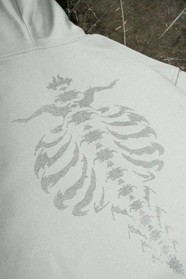 RIBCAGE RHINESTONE LIGHT GREEN FRONT ZIP