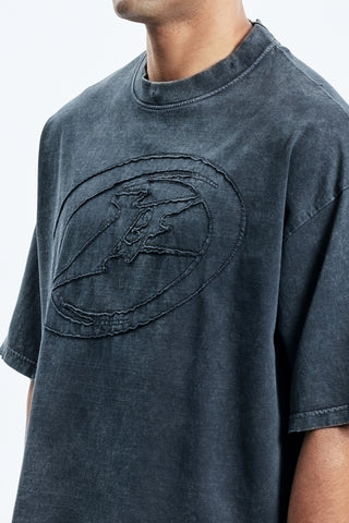 F PATCH BLACK WASHED T-SHIRT