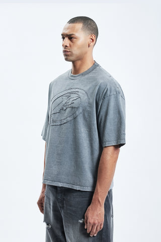 F PATCH GREY WASHED T-SHIRT