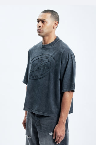 F PATCH BLACK WASHED T-SHIRT