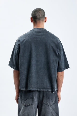 F PATCH BLACK WASHED T-SHIRT