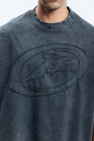 F PATCH BLACK WASHED T-SHIRT