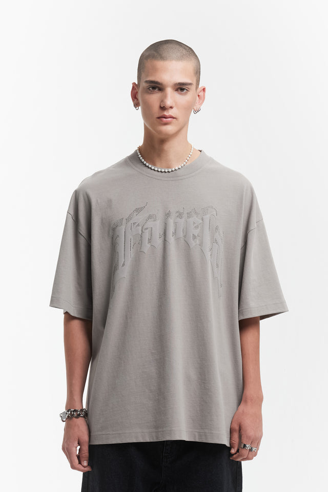 AVES RHINESTONE GRAY T-SHIRT