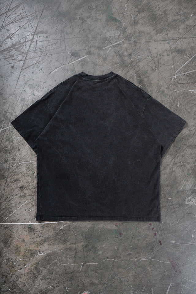 ORB BLACK WASHED DISTRESSED T-SHIRT