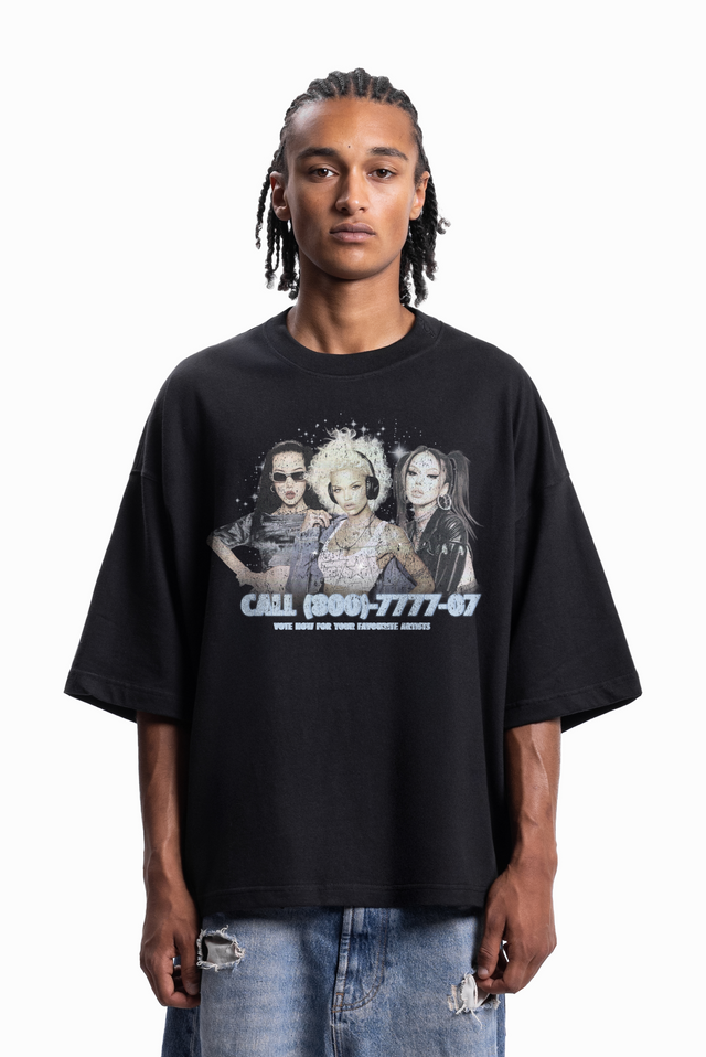 GIRL BAND BOXY BLACK T-SHIRT