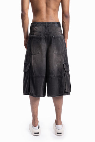 CUTLINE VINTAGE BLACK CARGO JORTS