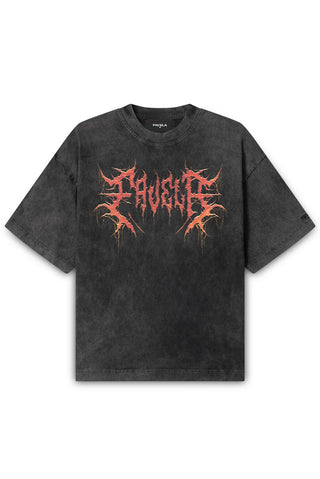 GRUNGE BLACK WASHED DISTRESSED T-SHIRT