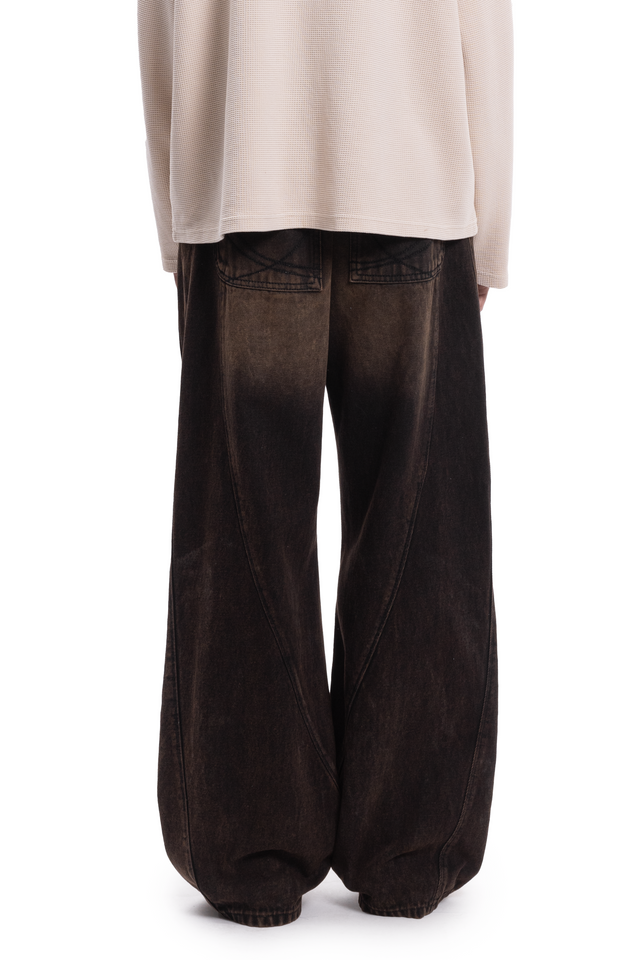 BALLOON CUTLINE DENIM VINTAGE BLACK