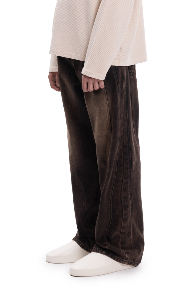 BALLOON CUTLINE DENIM VINTAGE BLACK