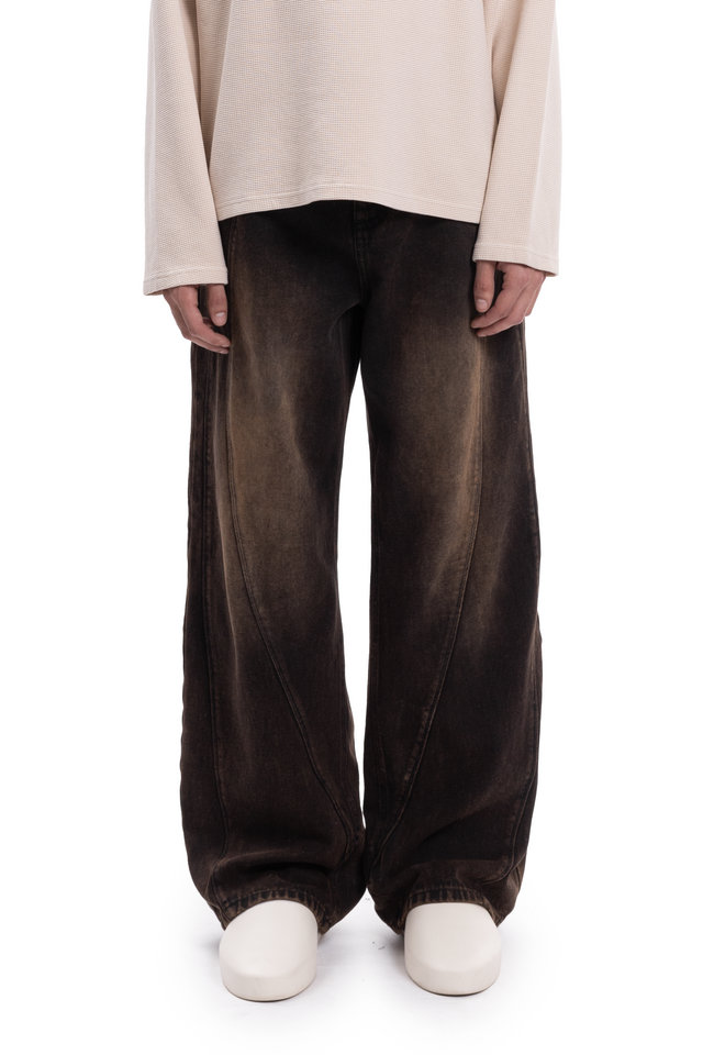 BALLOON CUTLINE DENIM VINTAGE BLACK