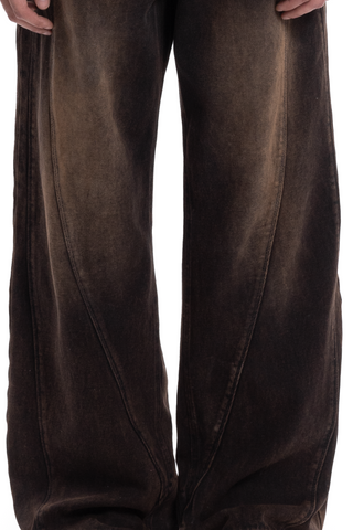 BALLOON CUTLINE DENIM VINTAGE BLACK WASHED