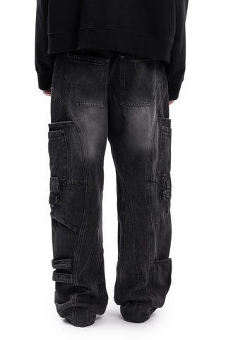 HEAVY CUTLINE CARGO VINTAGE GREY DENIM