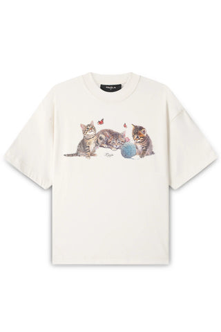 KITTEN VANILLA DISTRESSED T-SHIRT