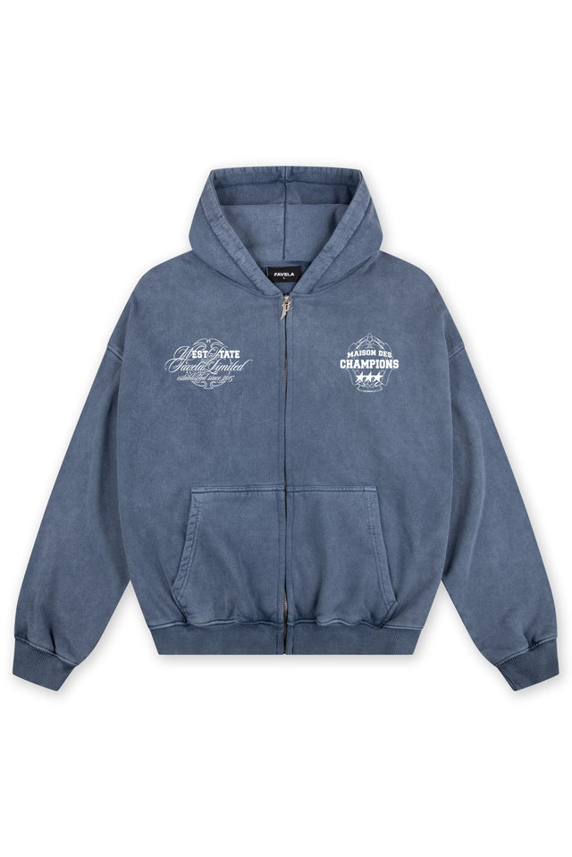 MAISON DES CHAMPIONS BLUE SAND WASHED FRONTZIP