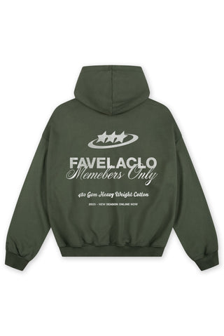 MEMBERS ONLY ITALIC GREEN SAND WASHED HOODIE