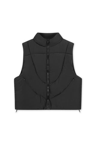 ABSTRACT BLACK PUFFER VEST
