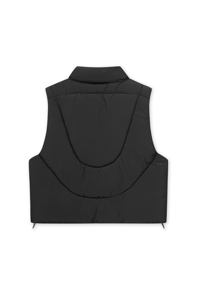 ABSTRACT BLACK PUFFER VEST
