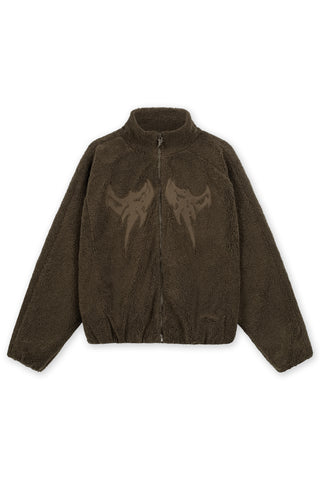 EMBROIDERY CROCO FLEECE JACKET