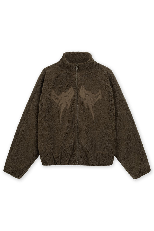 EMBROIDERY CROCO FLEECE JACKET