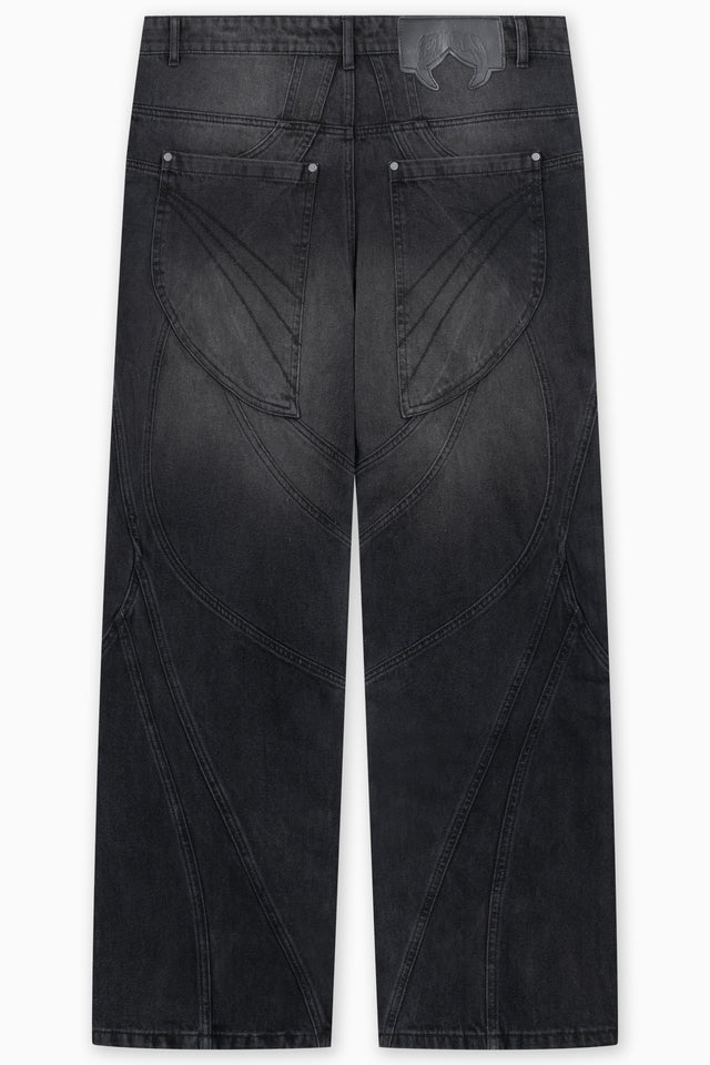 FLARED BLACK WASHED DENIM