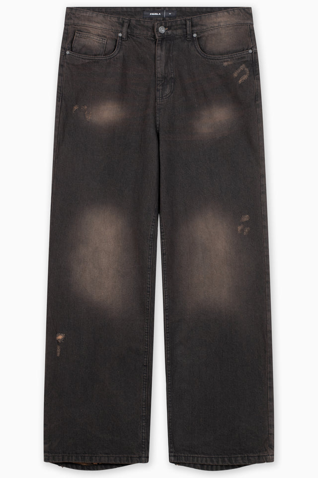 HEAVY BAGGY REGULAR BROWN DENIM