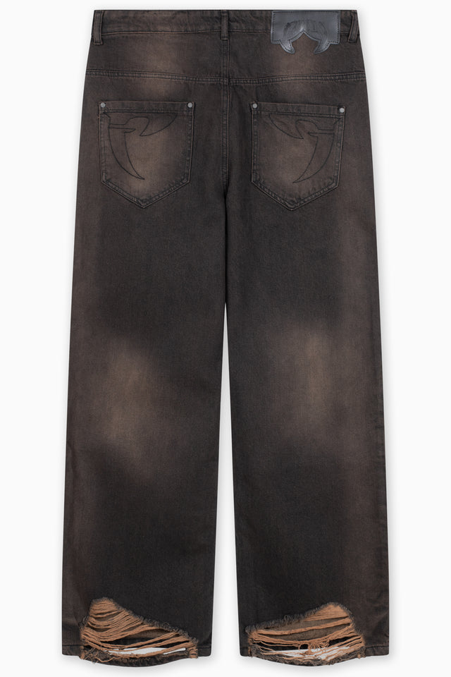 HEAVY BAGGY REGULAR BROWN DENIM