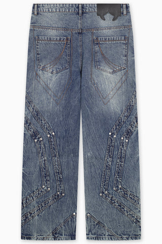 HEAVY CUTLINE BLUE WAVE WASH DENIM