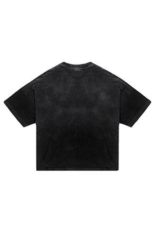 PANK! BOXY DISTRESSED BLACK WASHED T-SHIRT