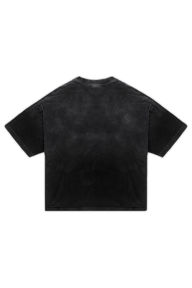 PANK! BOXY DISTRESSED BLACK SUN DRIED T-SHIRT