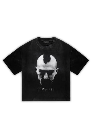 PANK! BOXY DISTRESSED BLACK WASHED T-SHIRT