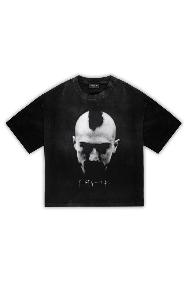 PANK! BOXY DISTRESSED BLACK SUN DRIED T-SHIRT