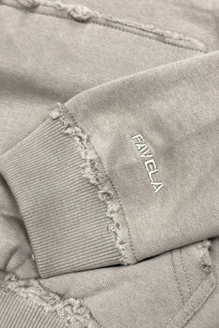 LIGHT GRAY MELANGE FRONT ZIP