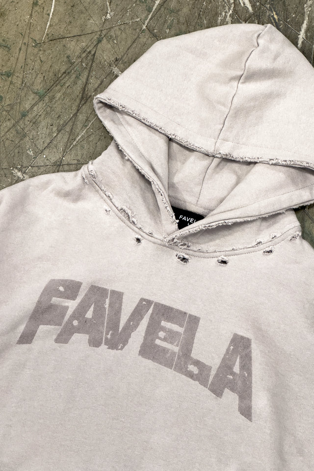 PUFF DISTRESSED DOVE HOODIE