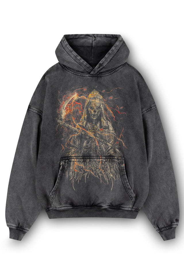 REAPER BLACK WASHED HOODIE
