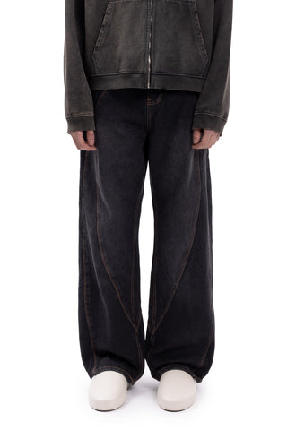 RIGID BALLOON CUTLINE GREY VINTAGE WASHED DENIM V2