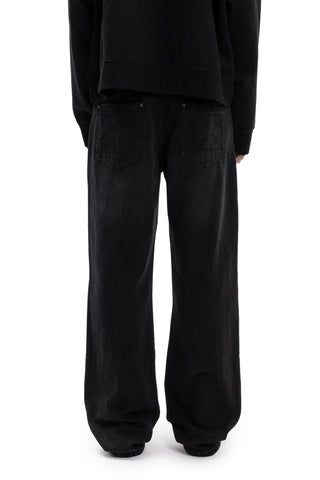 RIGID BASIC RIVET GREY WASHED BAGGY DENIM