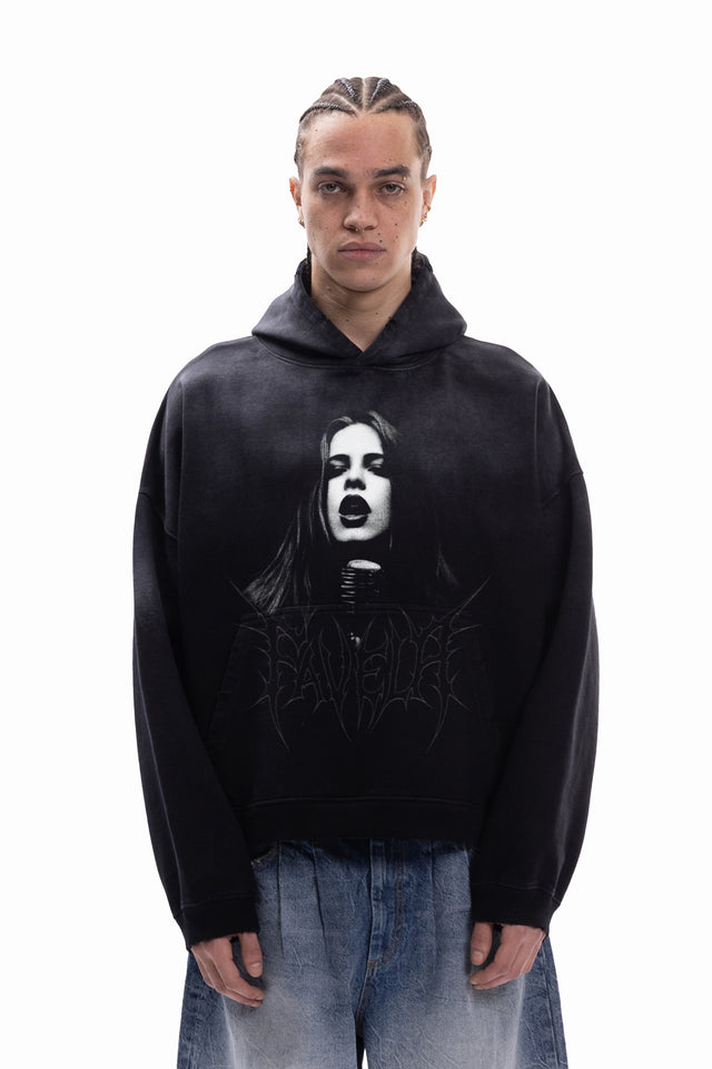 ROCKSTAR BLACK SUN DRIED BOXY HOODIE